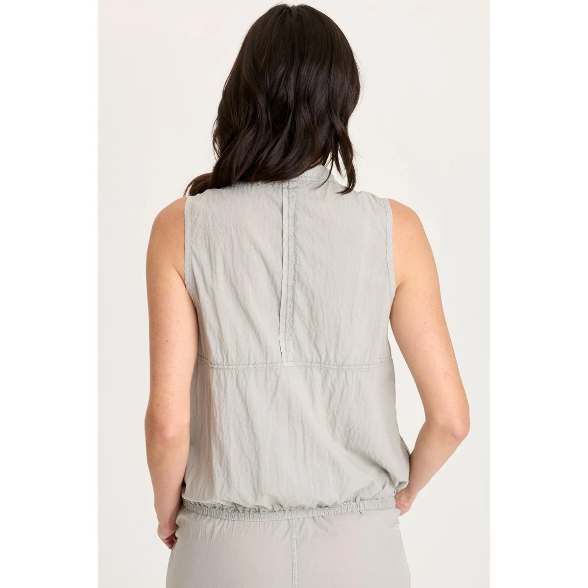 Women's Tallis Textured Zip-Front Vest, Lady's Fitted Fabric Top with Sporty-Casual Style
