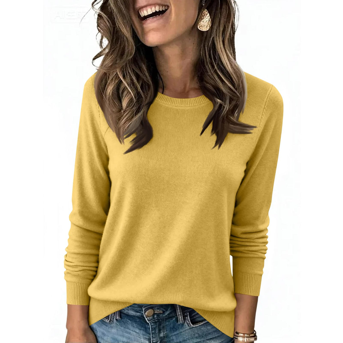 Long Sleeve Sweaters for Women Oversized Knitwear Crewneck Pullover