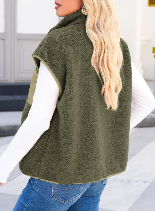 Dokotoo Fleece Womens Vest Zip Up Oversized Casual Jacket 2026