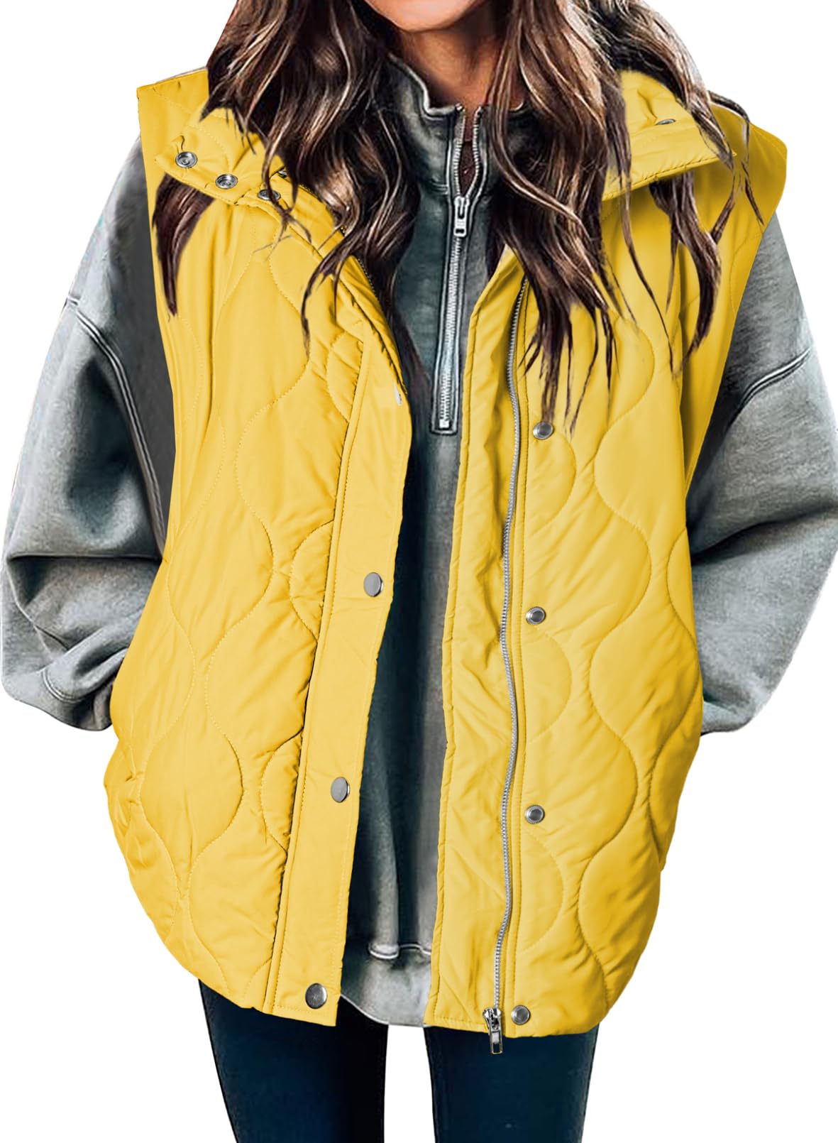 EVALESS Womens Lightweight Cropped Puffer Vest Quilted Sleeveless Jackets