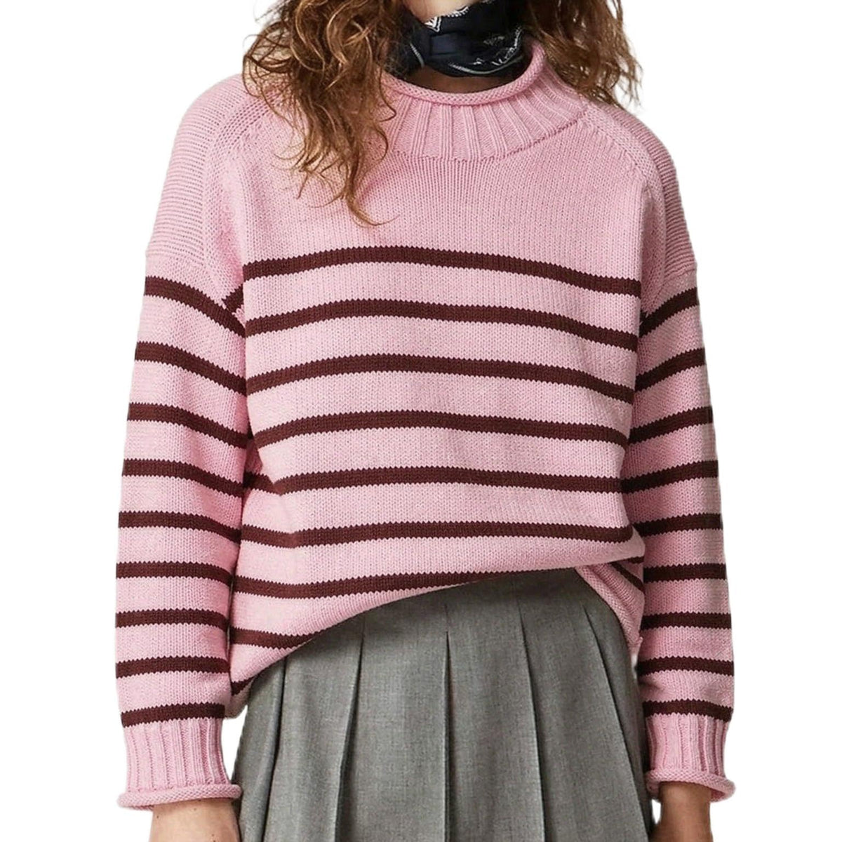 Women's Oversized Roll Neck Sweater Long Sleeve Pullover Fall Casual Tops