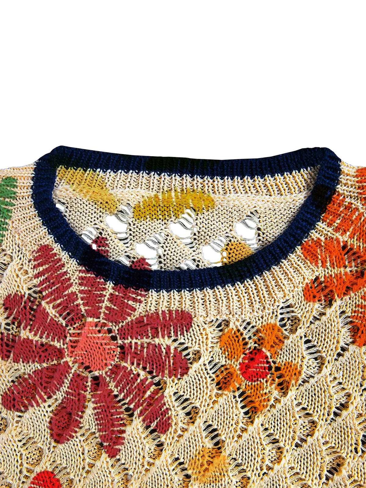 Women's Cartoon Floral Print Round Neck Knit Vest, Casual Sleeveless Sweater Top, Breathable Fashion for All Seasons, Loose Fit Design
