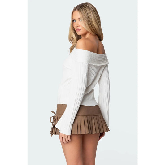 Brandy Fold Over Ribbed Sweater