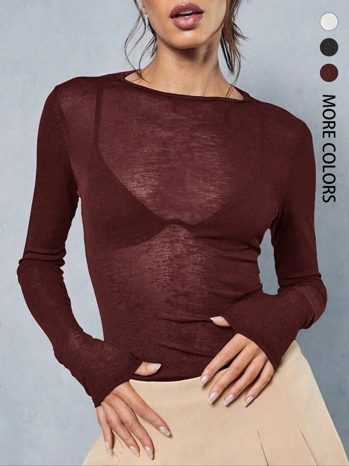 Women's Knitted Fabric Sweater Top, Long Sleeve Stylish Warm Knitwear for Casual Outings, Cozy Winter Fashion for Ladies Womenswear Knitting