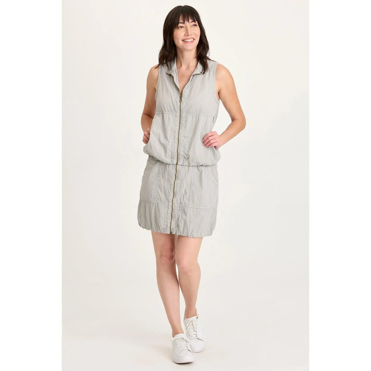 Women's Tallis Textured Zip-Front Vest, Lady's Fitted Fabric Top with Sporty-Casual Style