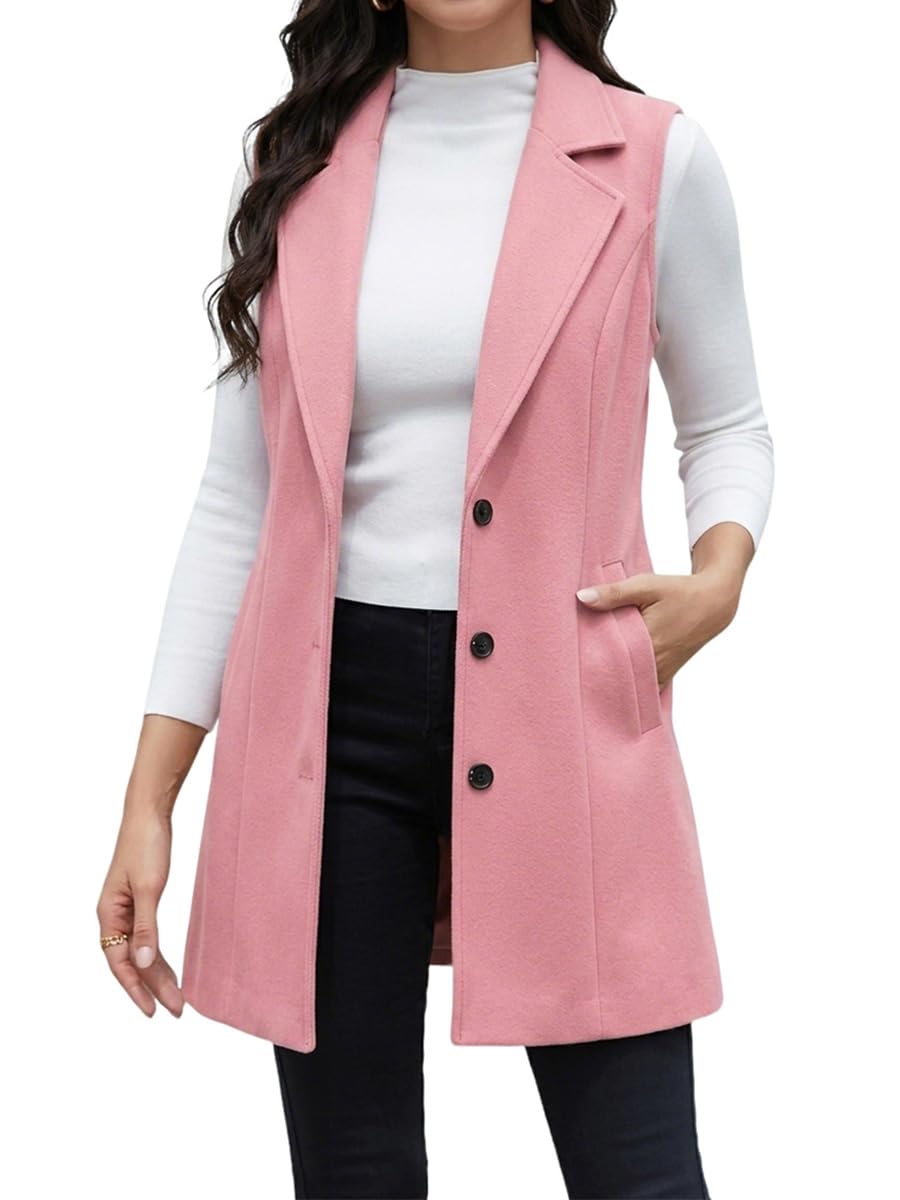 IDEALSANXUN Plaid Vest for Women Fall Winter Sleeveless Blazer Jackets