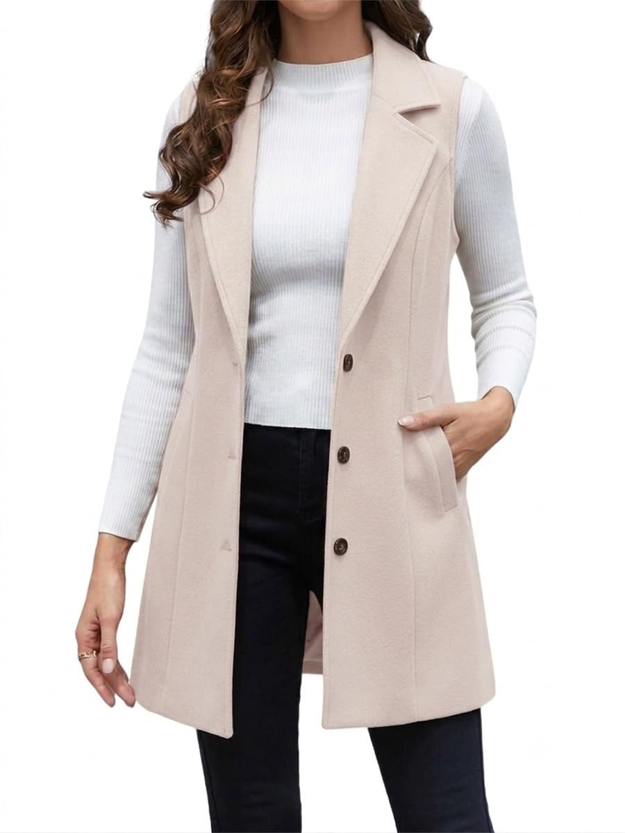 IDEALSANXUN Plaid Vest for Women Fall Winter Sleeveless Blazer Jackets
