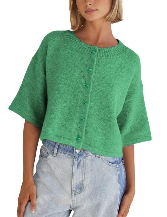 Springrain Lightweight Cardigans for Women Cropped Knit Sweater