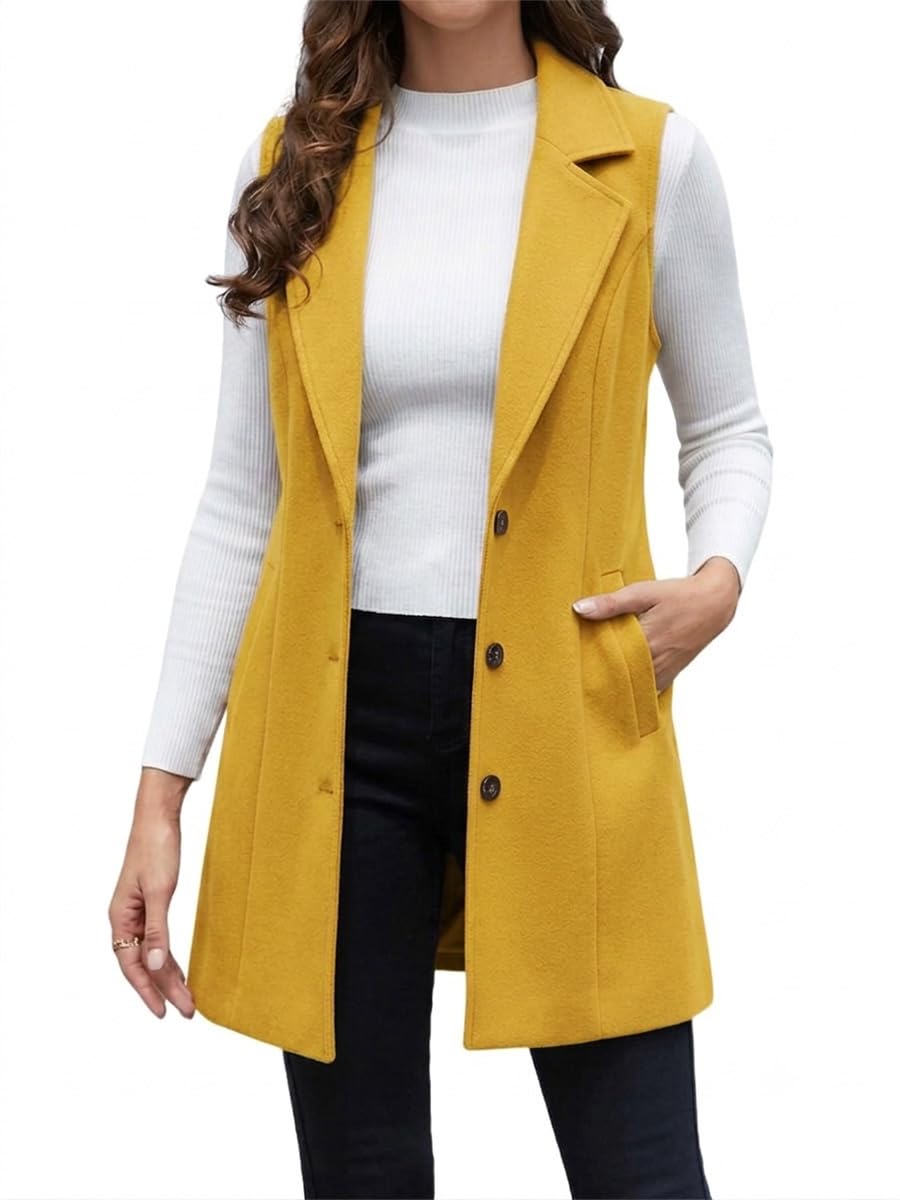 IDEALSANXUN Plaid Vest for Women Fall Winter Sleeveless Blazer Jackets