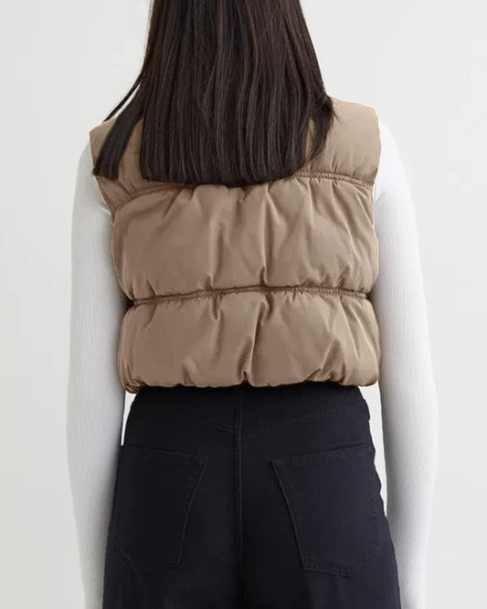 SySea Women's Crop Puffer Vest Zip Up Sleeveless Outerwear Padded Coat