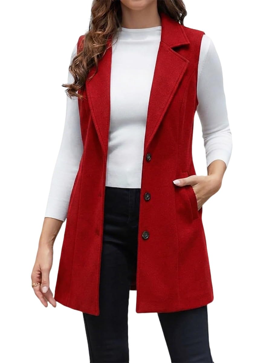 IDEALSANXUN Plaid Vest for Women Fall Winter Sleeveless Blazer Jackets