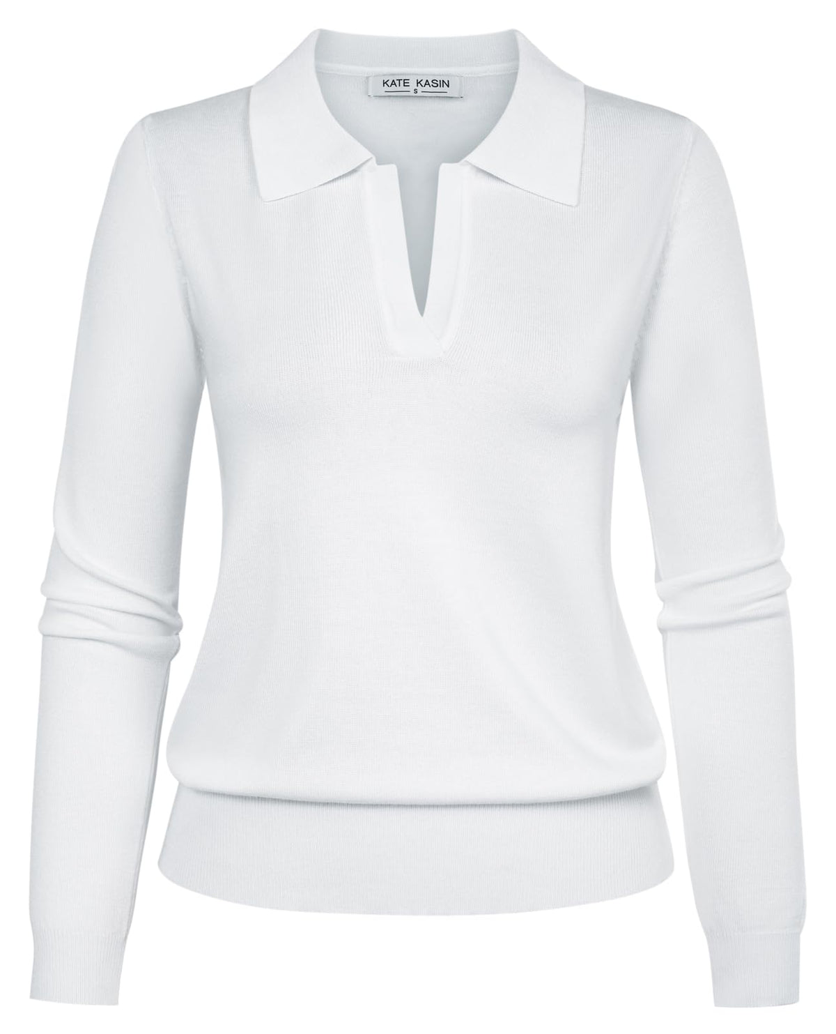 Women's Long Sleeve Classic V Neck Casual Fall Winter Polo Sweater Tops