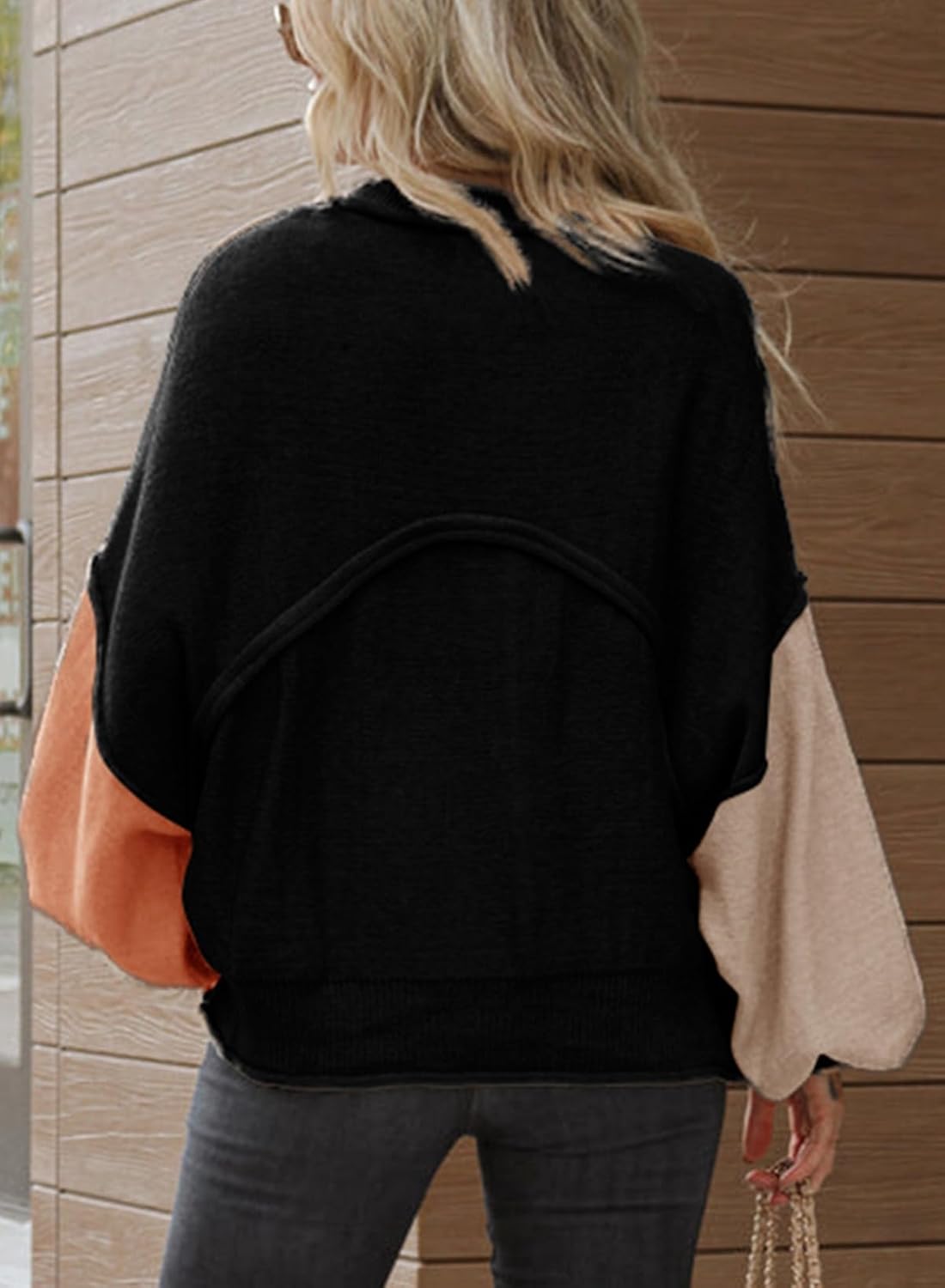 Dokotoo Women's Sweater Tops 2026 Ribbed Knitwear Lantern Pullover Sweater