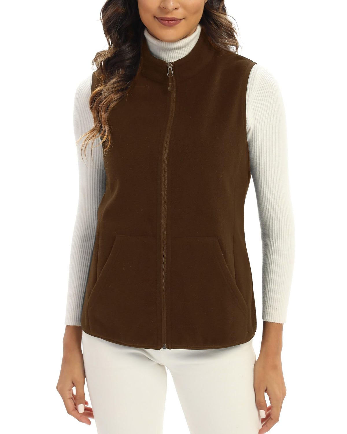 Argstar Women’s Fleece Vest with 6 Pockets, Lightweight Sleeveless Gilet