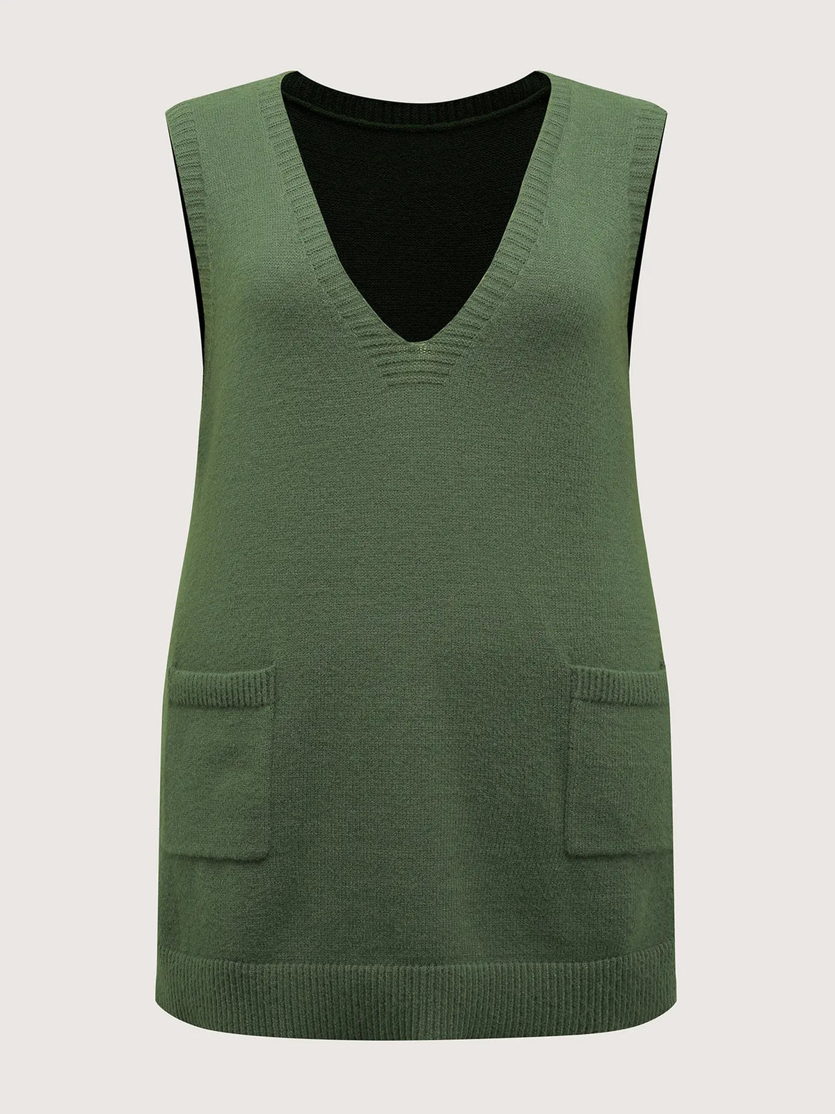 BloomChic A-Line Pockets V-Neck Pullover 【M-6XL】