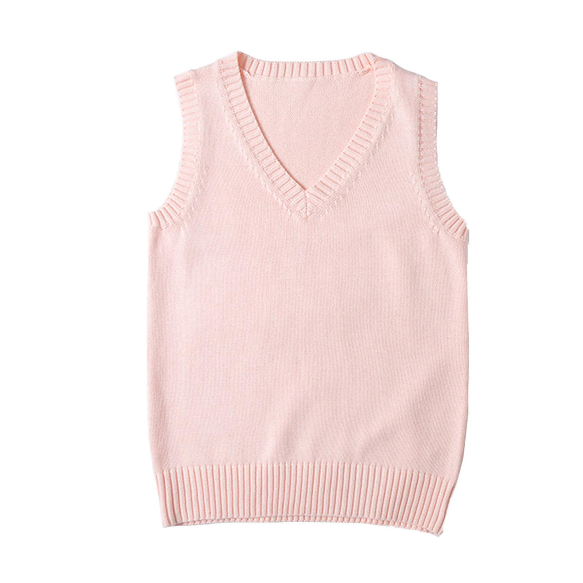 ZUEVI Women's Sweater Vest Classic V Neck Uniform Pullover Knitwear Tops