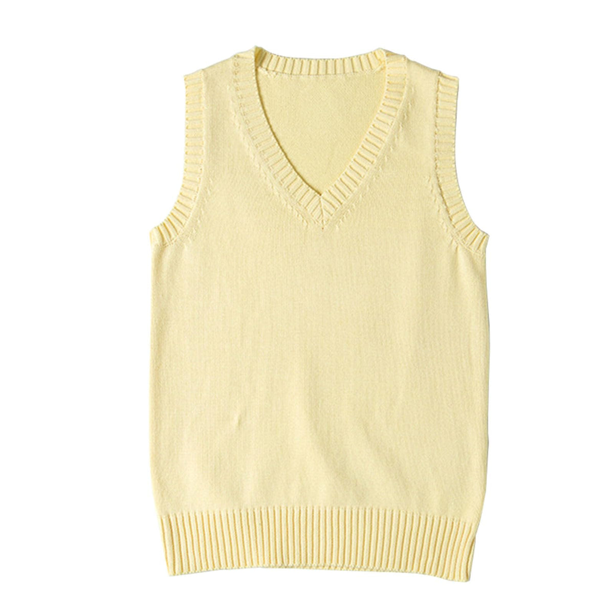 ZUEVI Women's Sweater Vest Classic V Neck Uniform Pullover Knitwear Tops