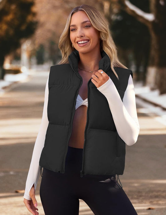 MEROKEETY Puffer Vest Women 2026 Fall Winter Sleeveless Coat