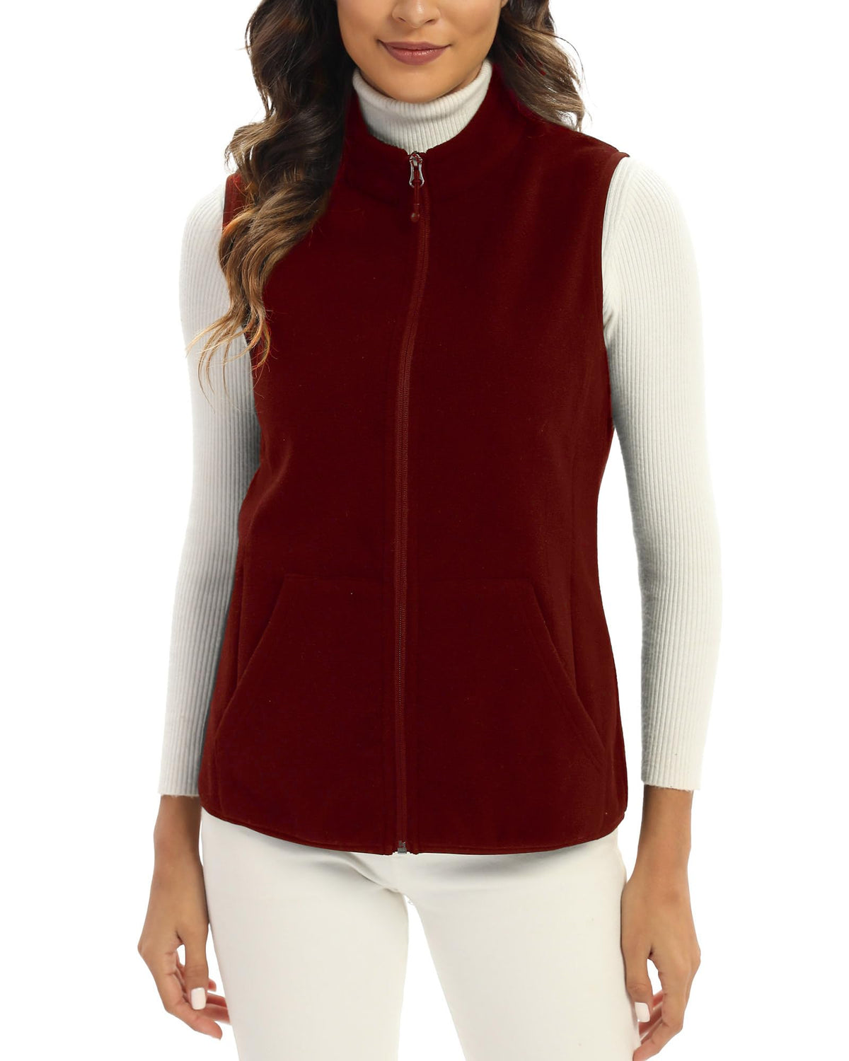 Argstar Women’s Fleece Vest with 6 Pockets, Lightweight Sleeveless Gilet