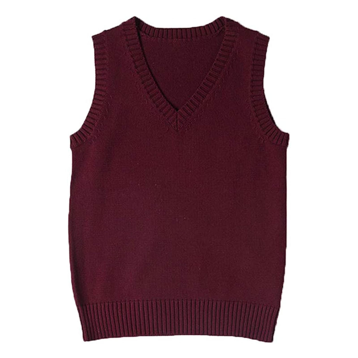 ZUEVI Women's Sweater Vest Classic V Neck Uniform Pullover Knitwear Tops