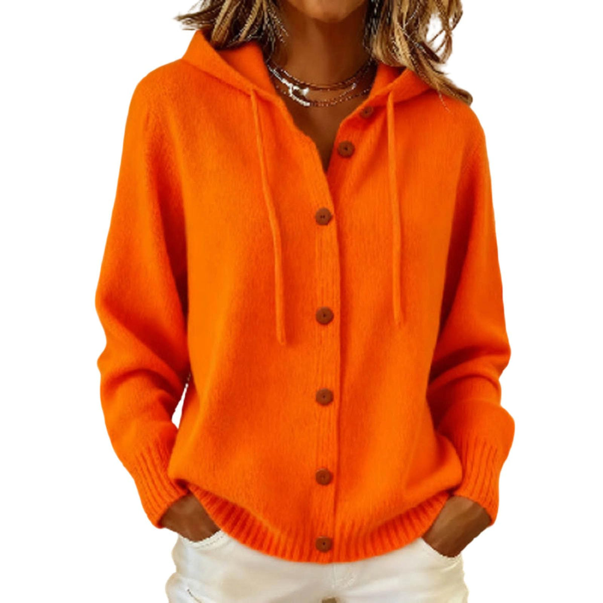 Knit Cardigan Sweaters for Women Button Down Long Sleeve Hoodies