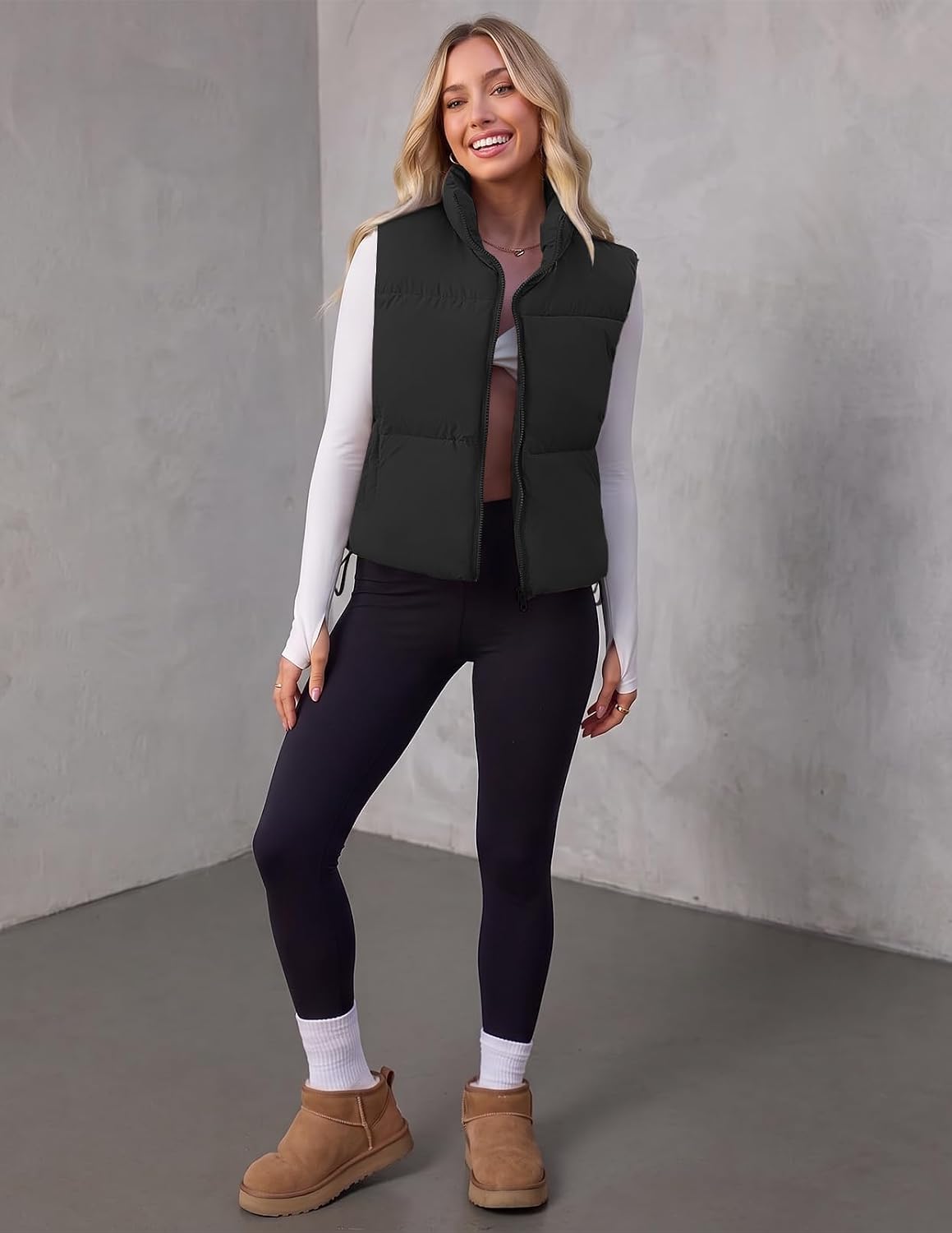 MEROKEETY Puffer Vest Women 2026 Fall Winter Sleeveless Coat
