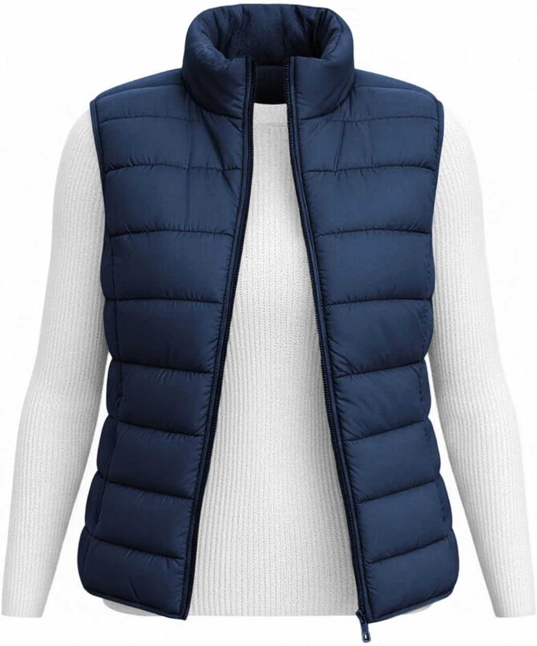 Women's Puffer Vest Lightweight Quilted Sleeveless Jacket Zip Up
