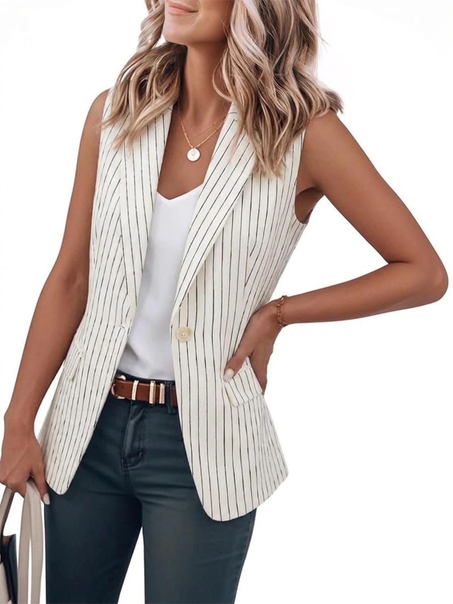 IDEALSANXUN Womens Vest Fashion Dressy Notch Lapel Sleeveless Blazer Suit Jackets Office Work Clothes