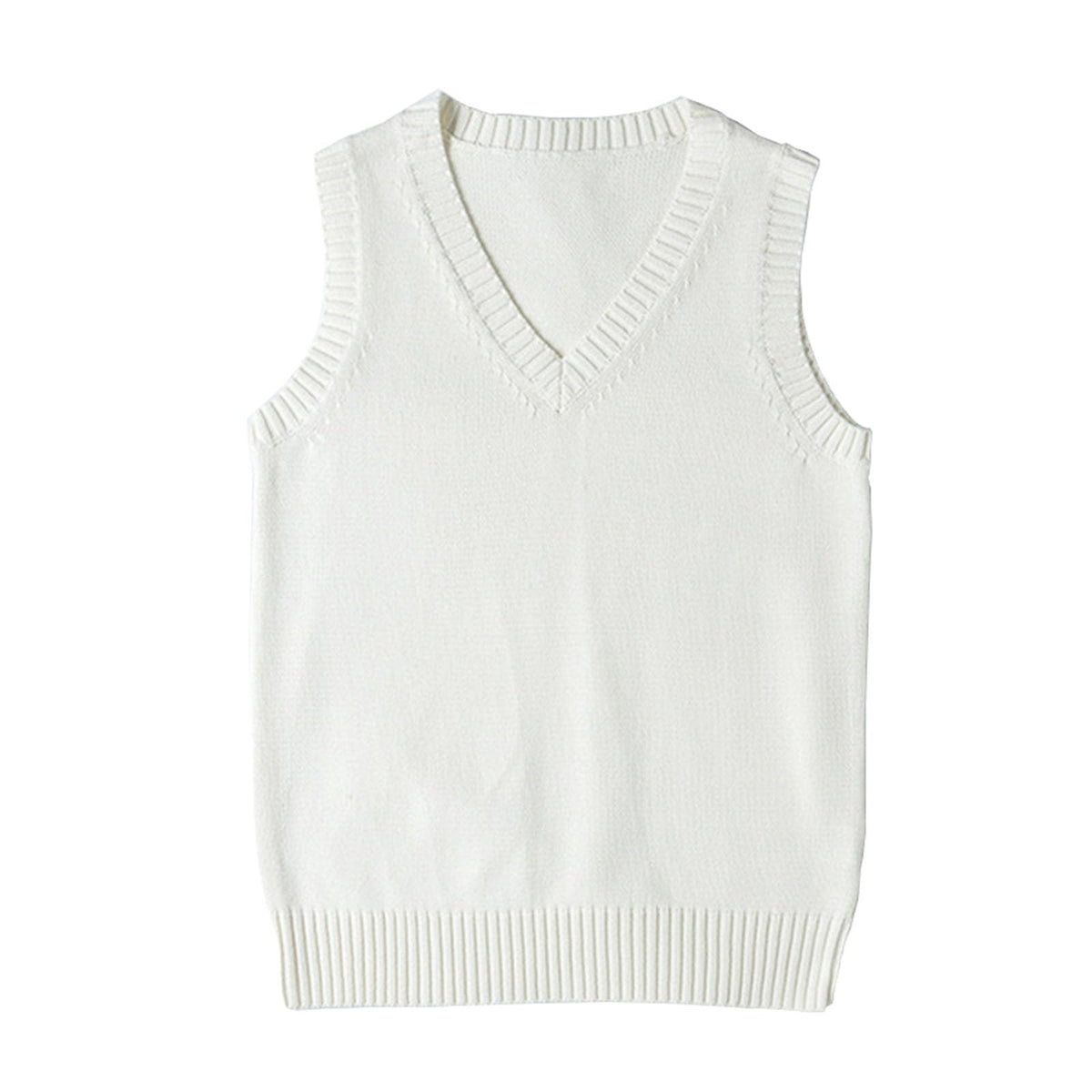 ZUEVI Women's Sweater Vest Classic V Neck Uniform Pullover Knitwear Tops