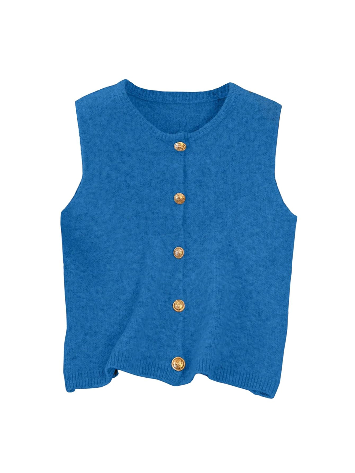 RoseSeek Women's Button Down Sweater Vest Sleeveless Crewneck Knit Knitwear