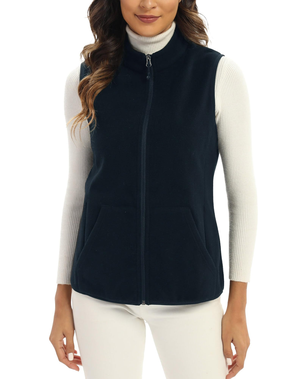 Argstar Women’s Fleece Vest with 6 Pockets, Lightweight Sleeveless Gilet