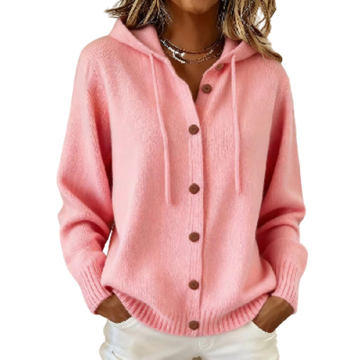 Knit Cardigan Sweaters for Women Button Down Long Sleeve Hoodies