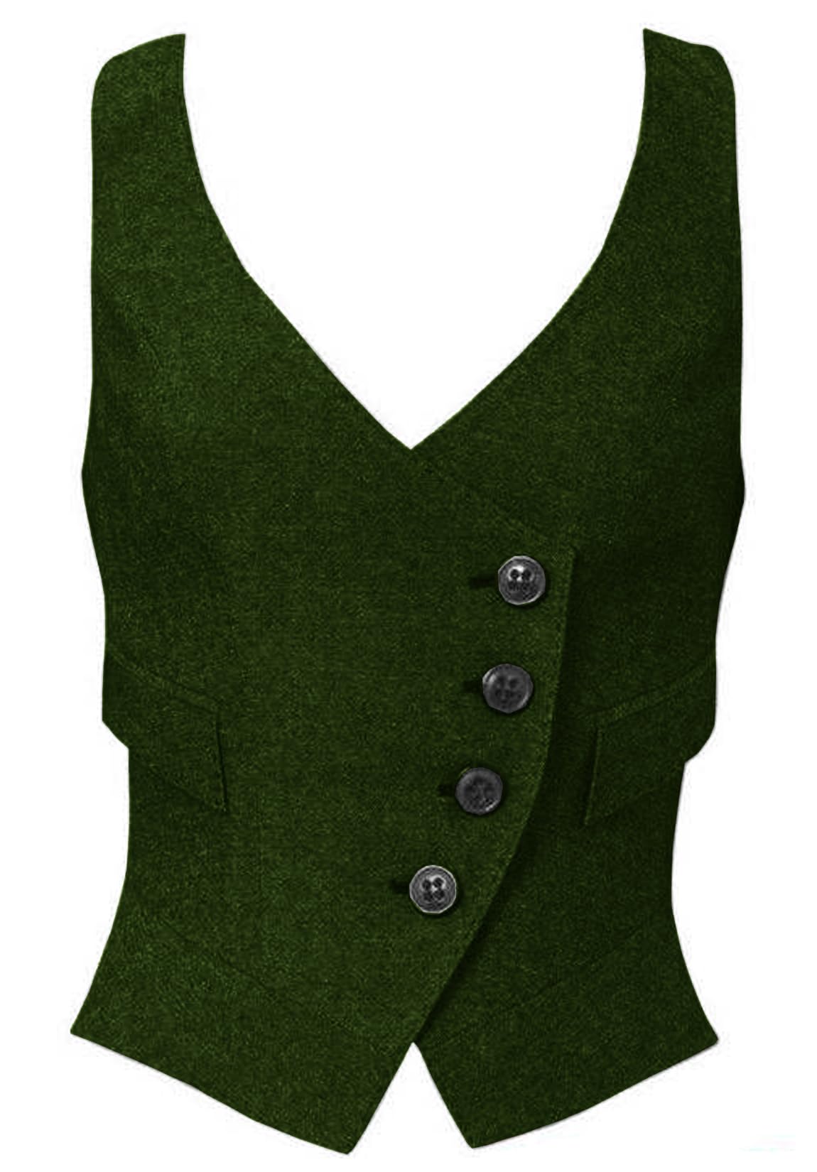 Women's Herringbone Tweed Waistcoat Slim-Fit Suit Vest