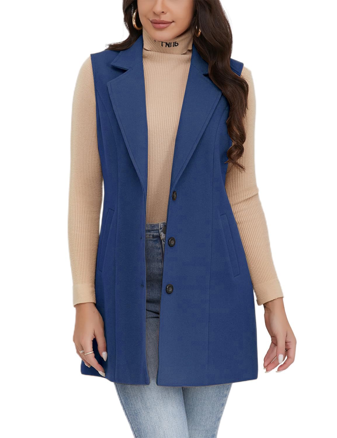 IDEALSANXUN Plaid Vest for Women Fall Winter Sleeveless Blazer Jackets