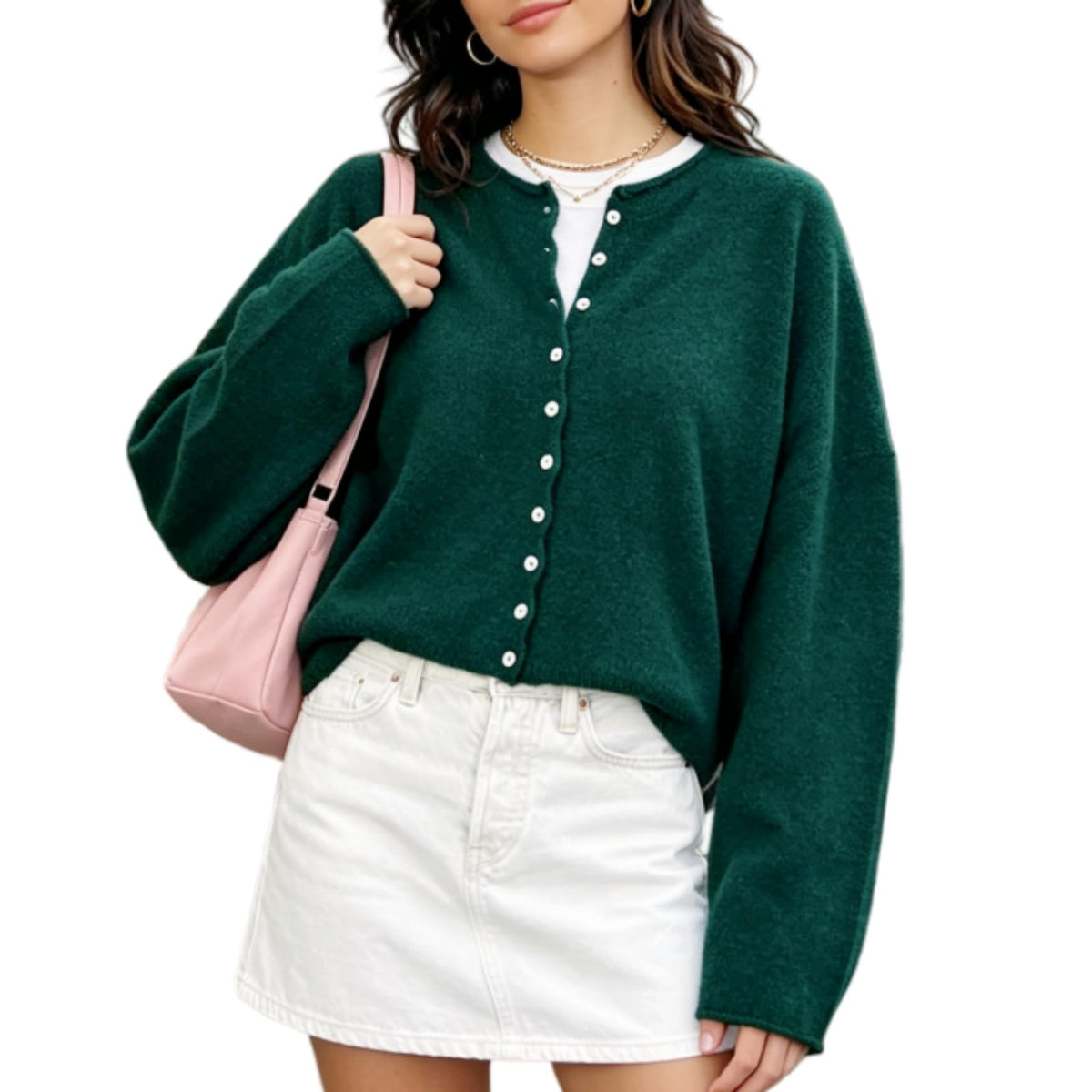 Women Knit Cardigan Sweaters Long Sleeve Button Down Loose Top
