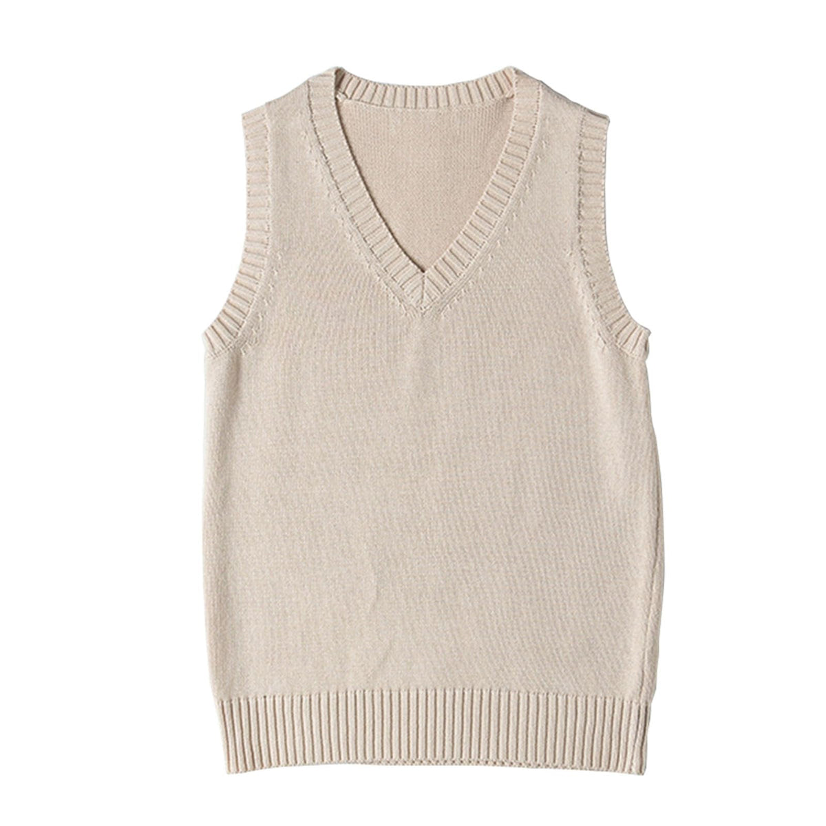 ZUEVI Women's Sweater Vest Classic V Neck Uniform Pullover Knitwear Tops