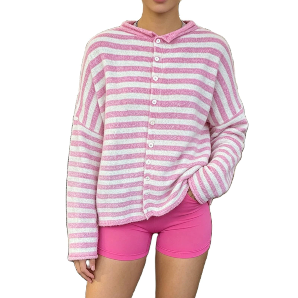 Women Knit Cardigan Sweaters Long Sleeve Button Down Loose Top