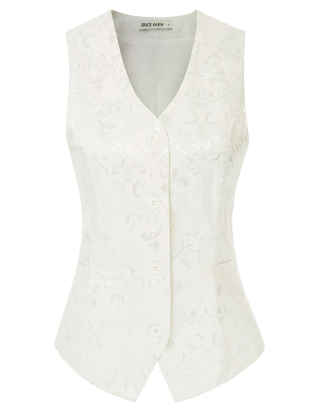 GRACE KARIN Womens Waistcoat Vest Vintage Steampunk Dress Jacquard Jacket