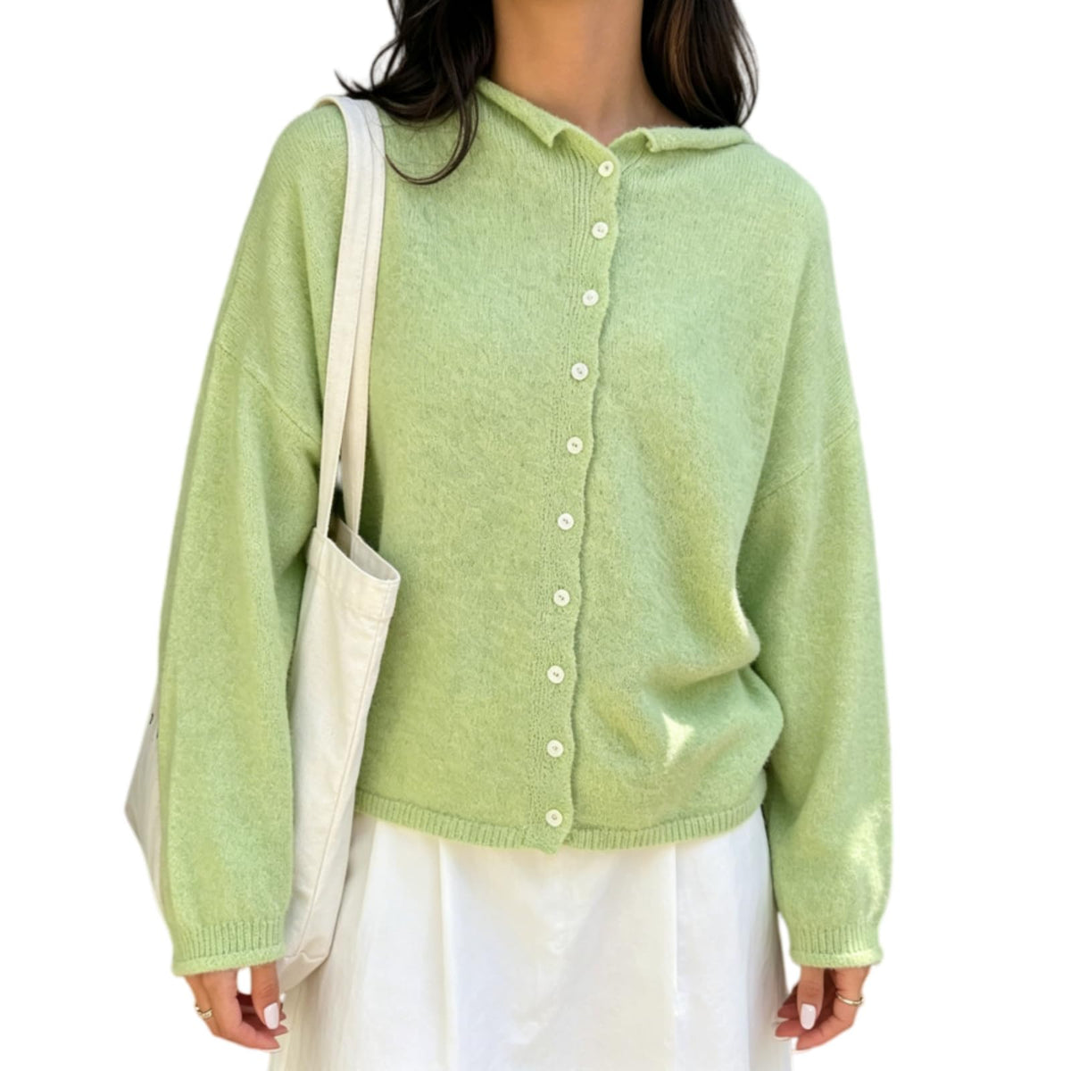 Women Knit Cardigan Sweaters Long Sleeve Button Down Loose Top