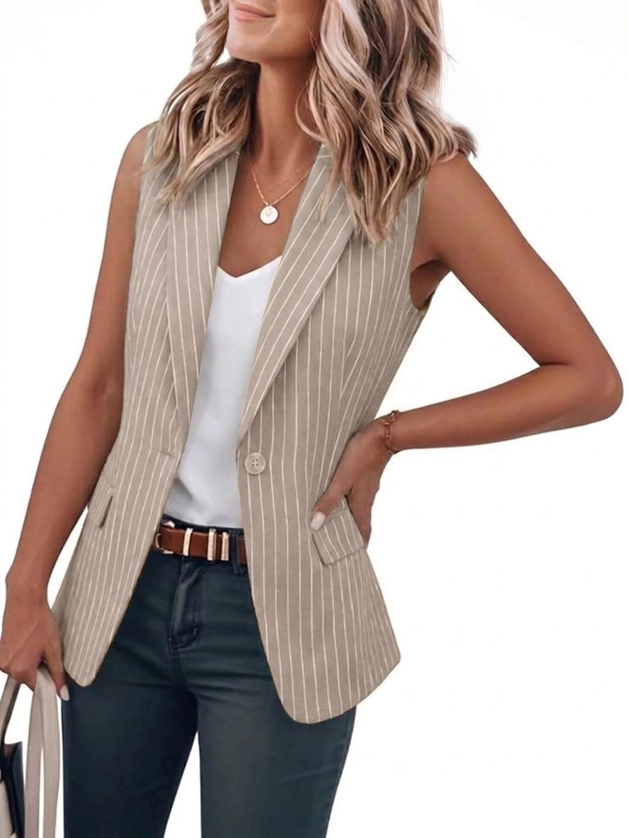 IDEALSANXUN Womens Vest Fashion Dressy Notch Lapel Sleeveless Blazer Suit Jackets Office Work Clothes