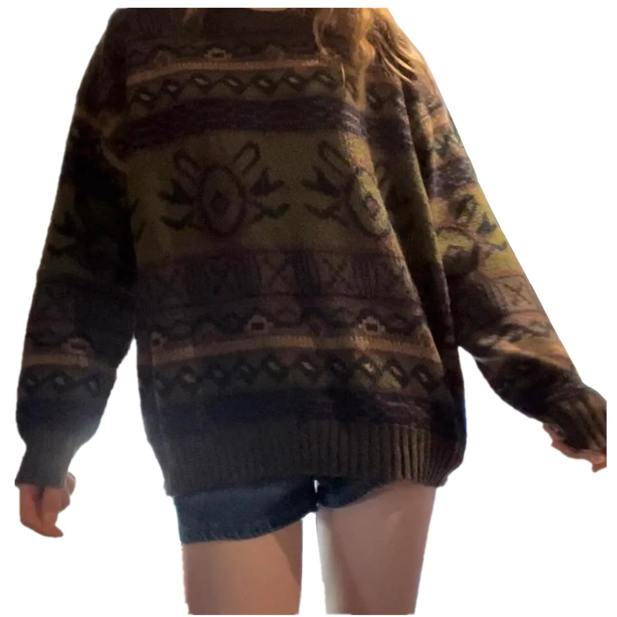 Women Y2K Argyle Striped Pullover Sweater Casual Long Sleeve Round Neck Vintage Preppy Style Pullover Knitwear