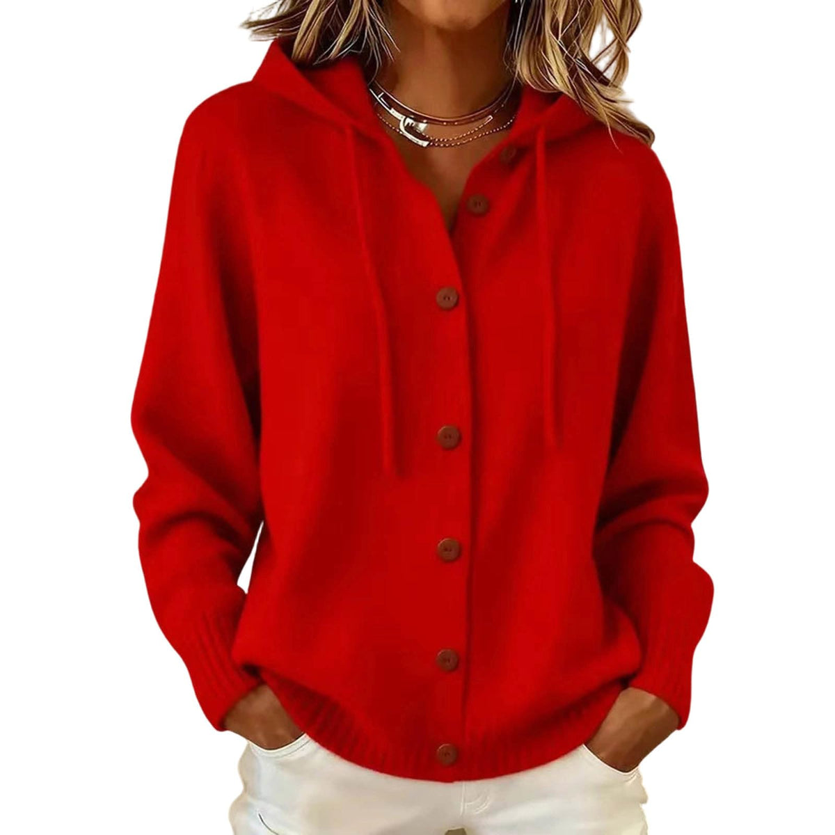 Knit Cardigan Sweaters for Women Button Down Long Sleeve Hoodies