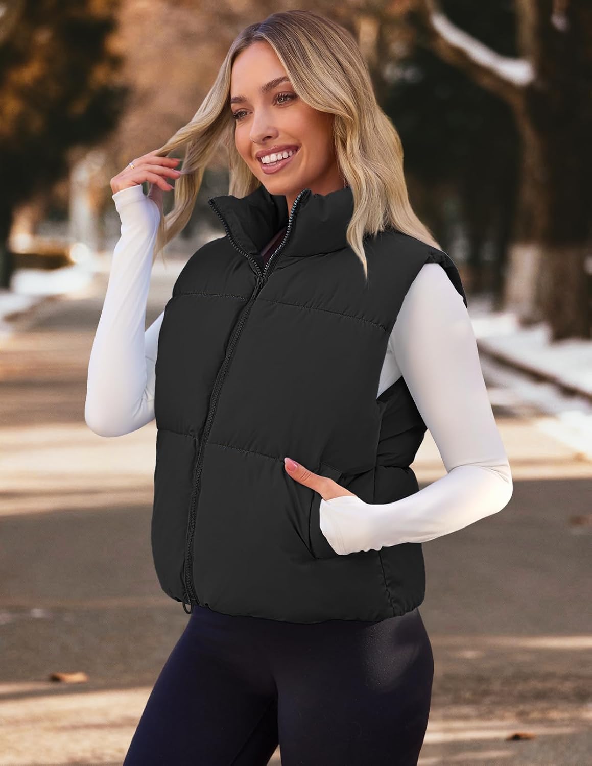 MEROKEETY Puffer Vest Women 2026 Fall Winter Sleeveless Coat
