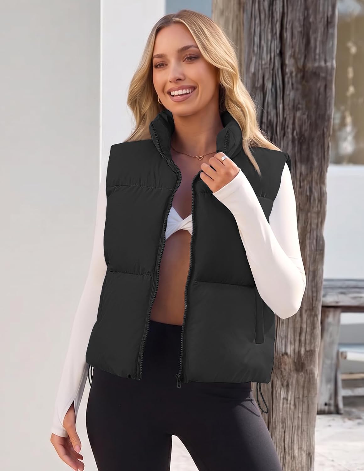 MEROKEETY Puffer Vest Women 2026 Fall Winter Sleeveless Coat