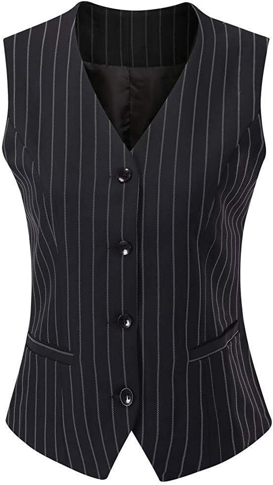 V VOCNI Women's Fully Lined 4 Button Dressy Suit Vest Waistcoat