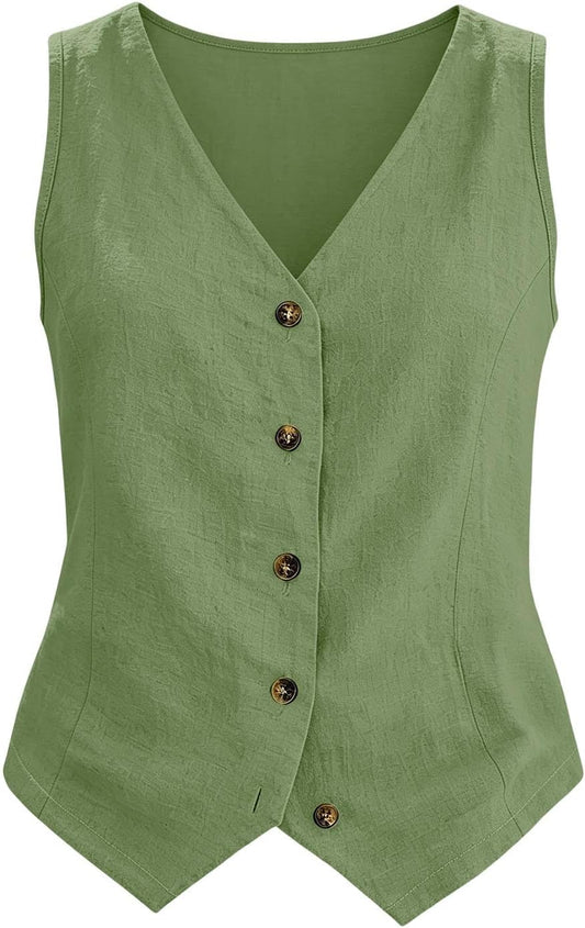 Vest Tops for Women Cotton Linen Summer Womens Vests Top Lightweight