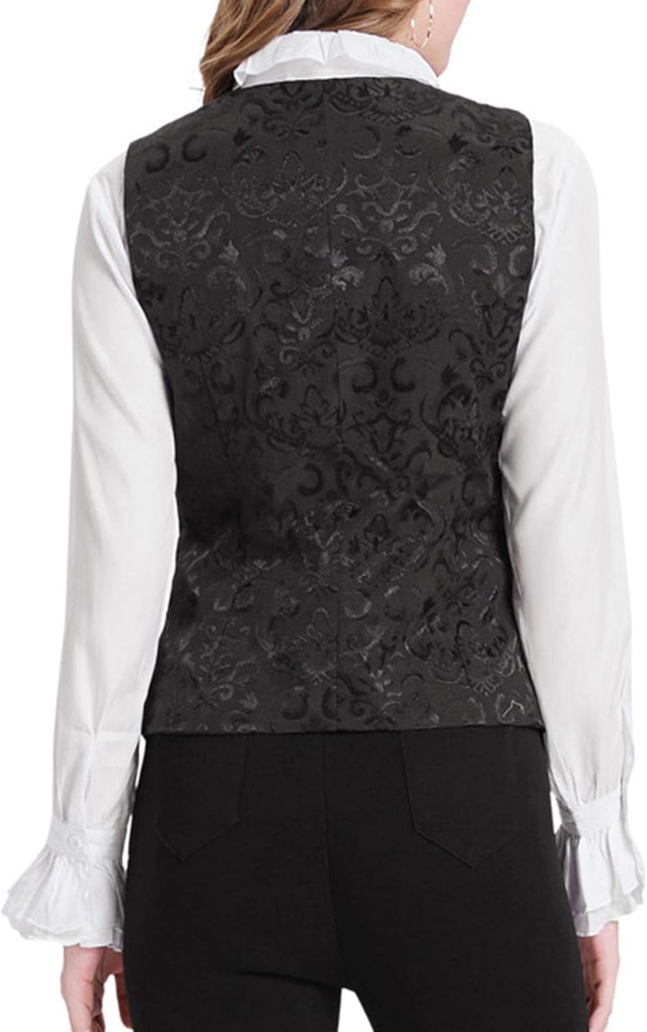 GRACE KARIN Womens Waistcoat Vest Vintage Steampunk Dress Jacquard Jacket