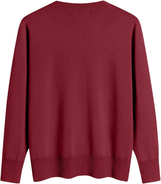 Long Sleeve Sweaters for Women Oversized Knitwear Crewneck Pullover