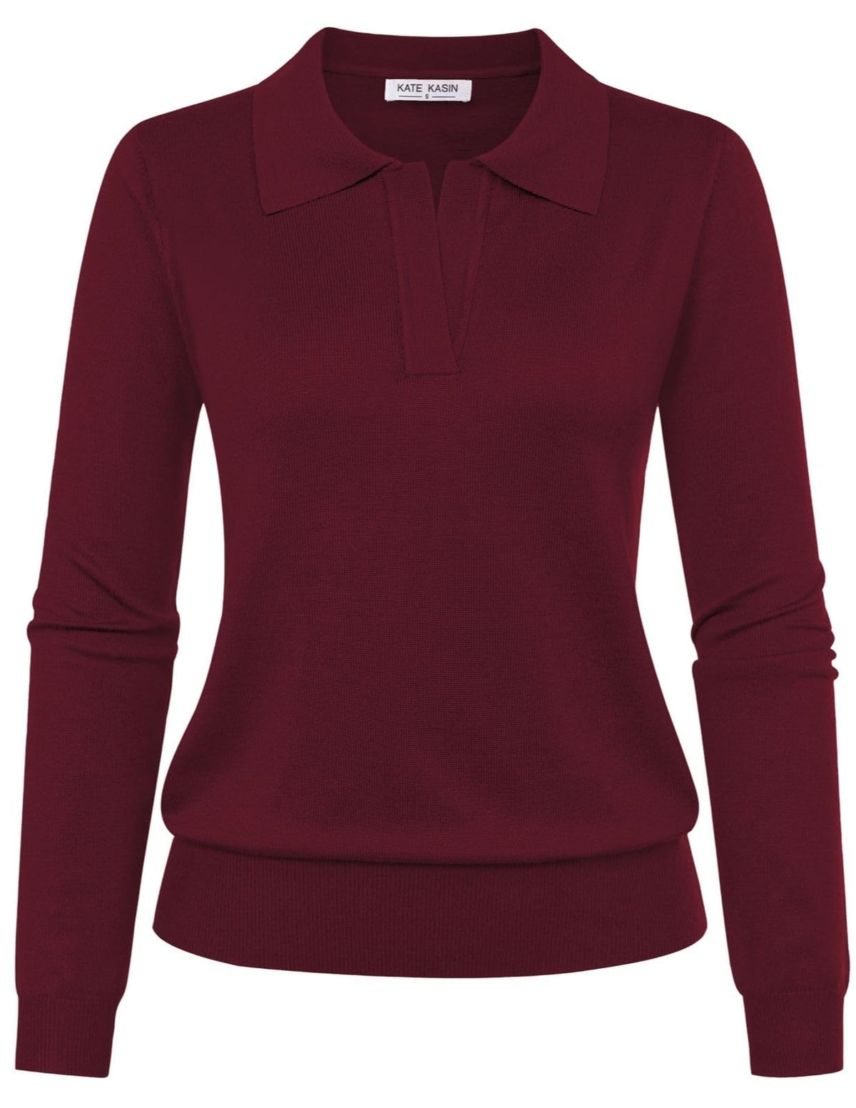 Women's Long Sleeve Classic V Neck Casual Fall Winter Polo Sweater Tops