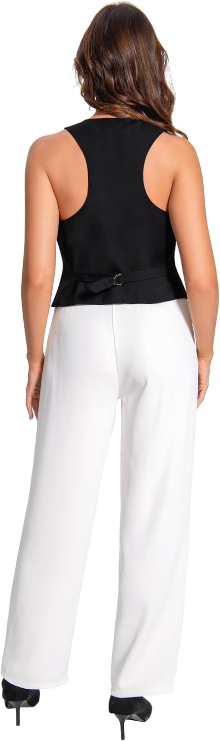 V VOCNI Suit Vest for Women Waistcoat Racerback Vest Tops
